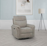 Adler Upholstered Power Swivel Glider Recliner Ivory - 610423P