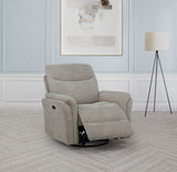 Adler Upholstered Power Swivel Glider Recliner Ivory - 610423P