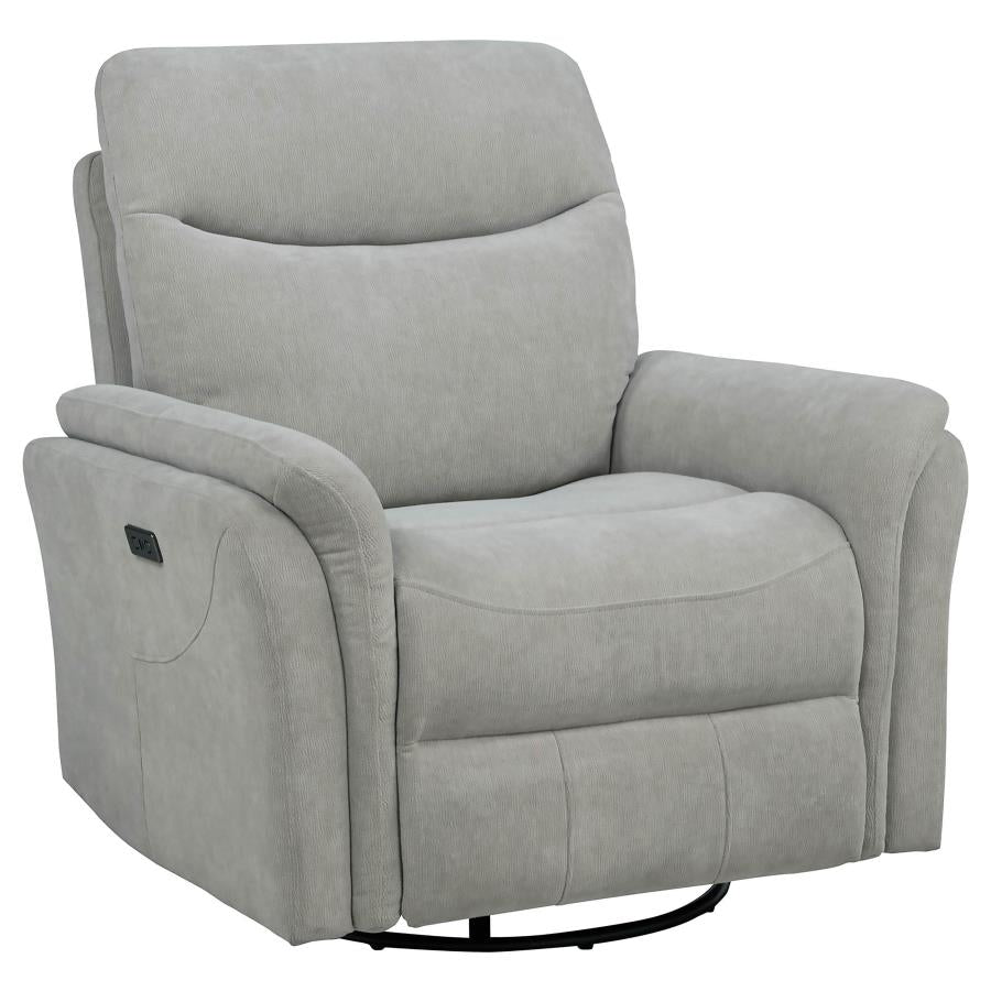 Adler Upholstered Power Swivel Glider Recliner Ivory - 610423P
