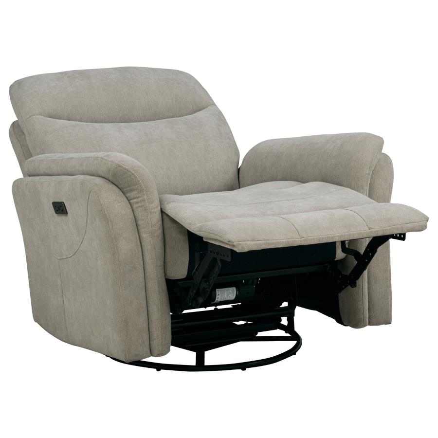 Adler Upholstered Power Swivel Glider Recliner Ivory - 610423P