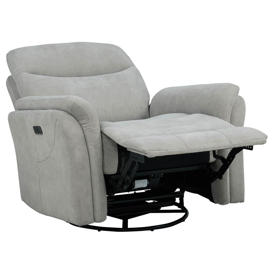 Adler Upholstered Power Swivel Glider Recliner Ivory - 610423P