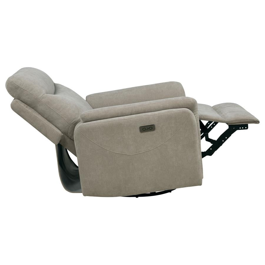 Adler Upholstered Power Swivel Glider Recliner Ivory - 610423P