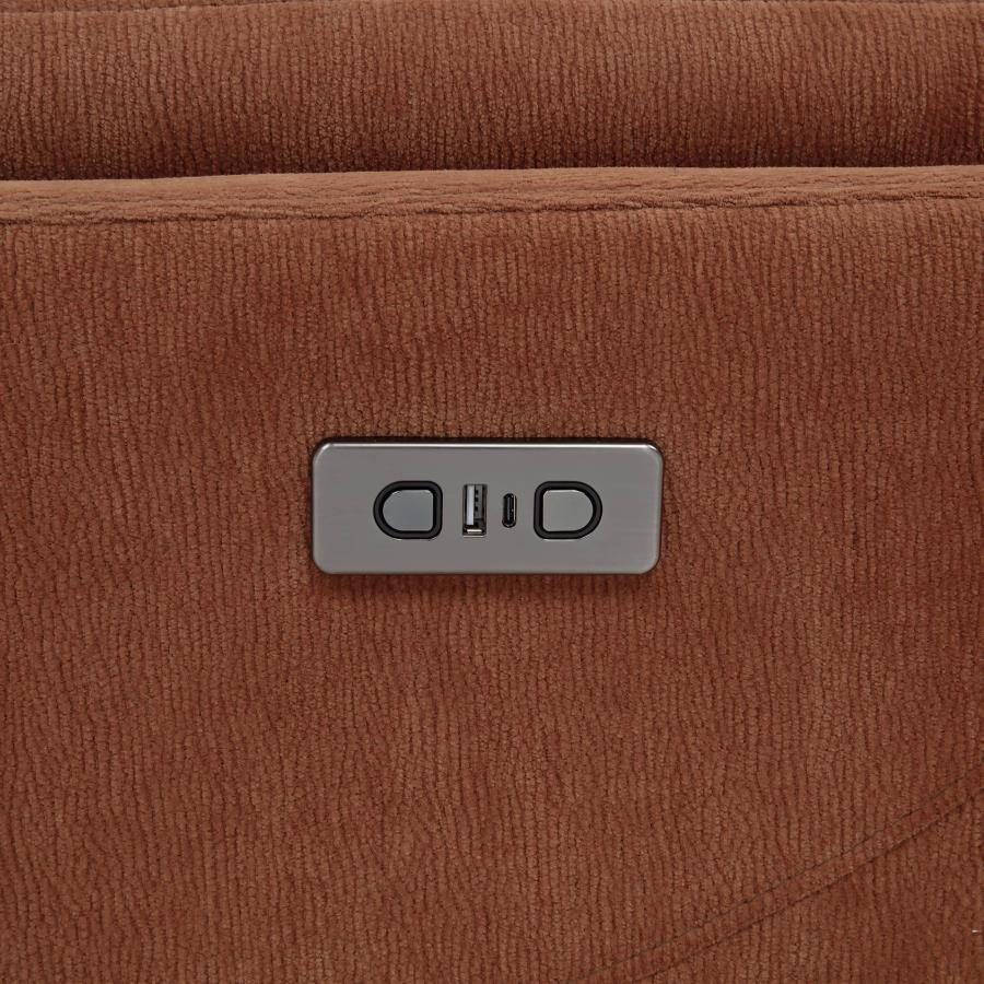 Adler Upholstered Power Swivel Glider Recliner Rust - 610433P