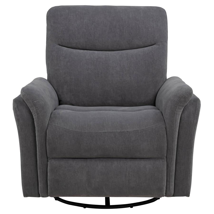 Adler Upholstered Power Swivel Glider Recliner Charcoal Grey - 610443P