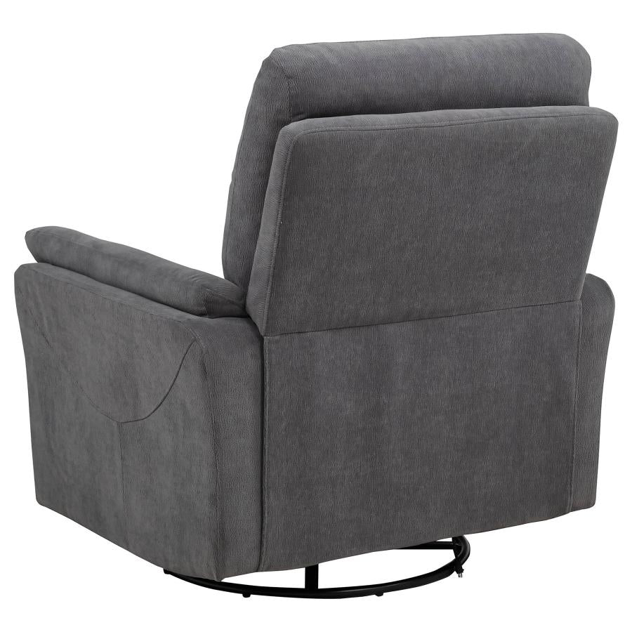 Adler Upholstered Power Swivel Glider Recliner Charcoal Grey - 610443P