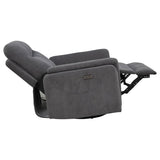 Adler Upholstered Power Swivel Glider Recliner Charcoal Grey - 610443P