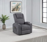 Louie Chenille Upholstered Power Lift Massage Chair Grey - 610453P