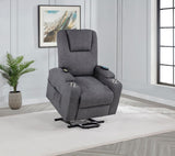 Louie Chenille Upholstered Power Lift Massage Chair Grey - 610453P