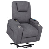 Louie Chenille Upholstered Power Lift Massage Chair Grey - 610453P