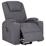 Louie Chenille Upholstered Power Lift Massage Chair Grey - 610453P