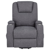 Louie Chenille Upholstered Power Lift Massage Chair Grey - 610453P