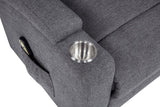 Louie Chenille Upholstered Power Lift Massage Chair Grey - 610453P