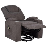 Louie Chenille Upholstered Power Lift Massage Chair Brown - 610463P