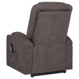 Louie Chenille Upholstered Power Lift Massage Chair Brown - 610463P