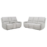Sylmar 2-piece Chenille Power Reclining Sofa Set Dove Grey - 610521P-S2