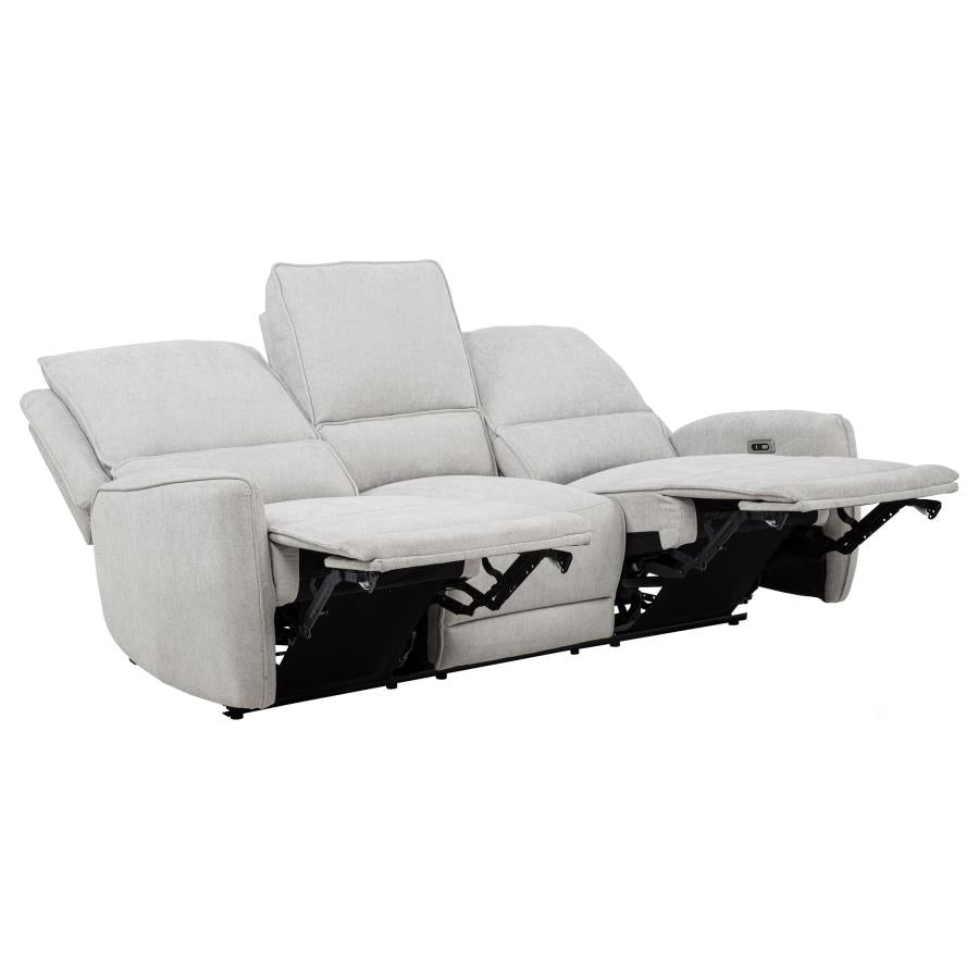 Sylmar 2-piece Chenille Power Reclining Sofa Set Dove Grey - 610521P-S2