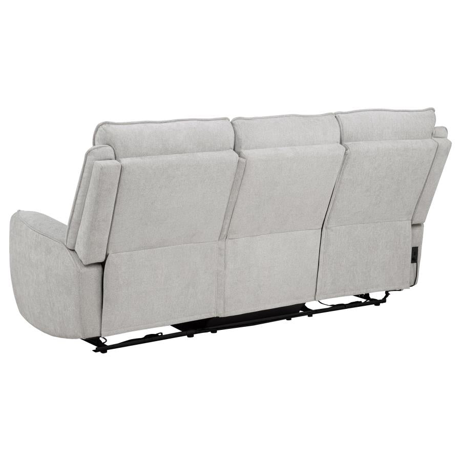 Sylmar 2-piece Chenille Power Reclining Sofa Set Dove Grey - 610521P-S2