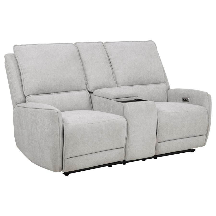 Sylmar 2-piece Chenille Power Reclining Sofa Set Dove Grey - 610521P-S2