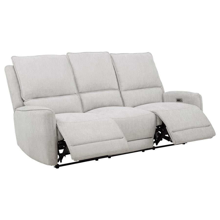 Sylmar Chenille Upholstered Power Reclining Sofa Dove Grey - 610521P