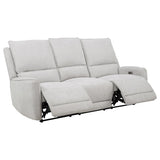 Sylmar Chenille Upholstered Power Reclining Sofa Dove Grey - 610521P