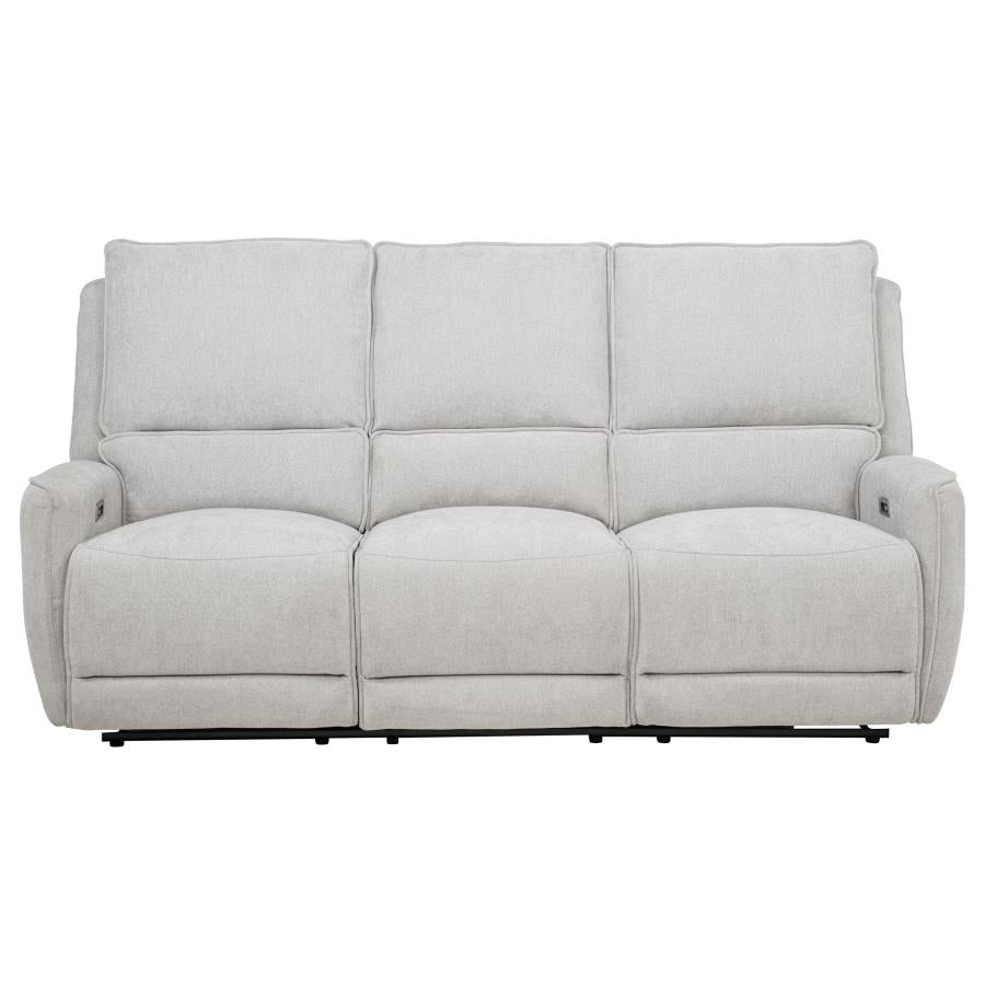 Sylmar Chenille Upholstered Power Reclining Sofa Dove Grey - 610521P
