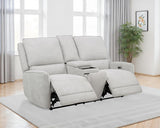 Sylmar Chenille Upholstered Power Reclining Loveseat Dove Grey - 610522P