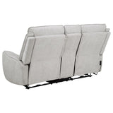 Sylmar Chenille Upholstered Power Reclining Loveseat Dove Grey - 610522P