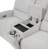 Sylmar Chenille Upholstered Power Reclining Loveseat Dove Grey - 610522P