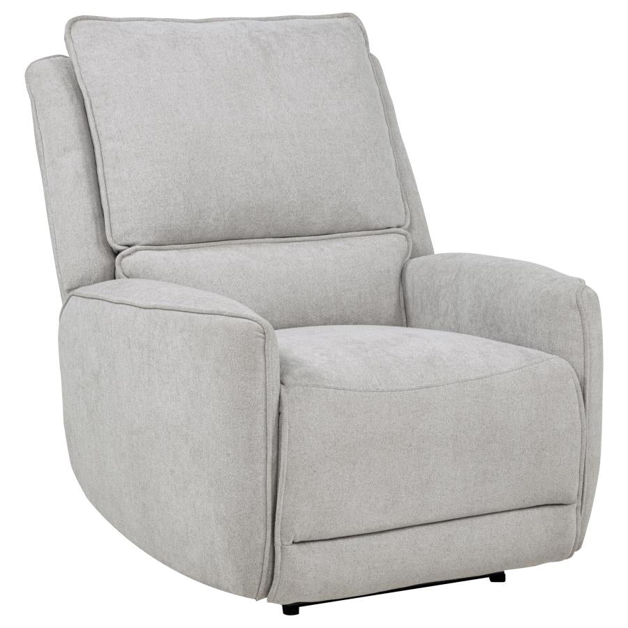 Sylmar Chenille Upholstered Power Recliner Dove Grey - 610523P