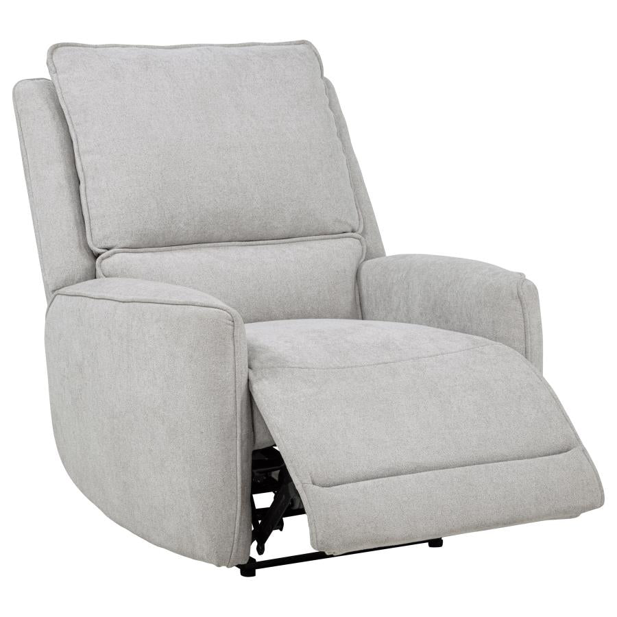 Sylmar Chenille Upholstered Power Recliner Dove Grey - 610523P