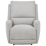 Sylmar Chenille Upholstered Power Recliner Dove Grey - 610523P