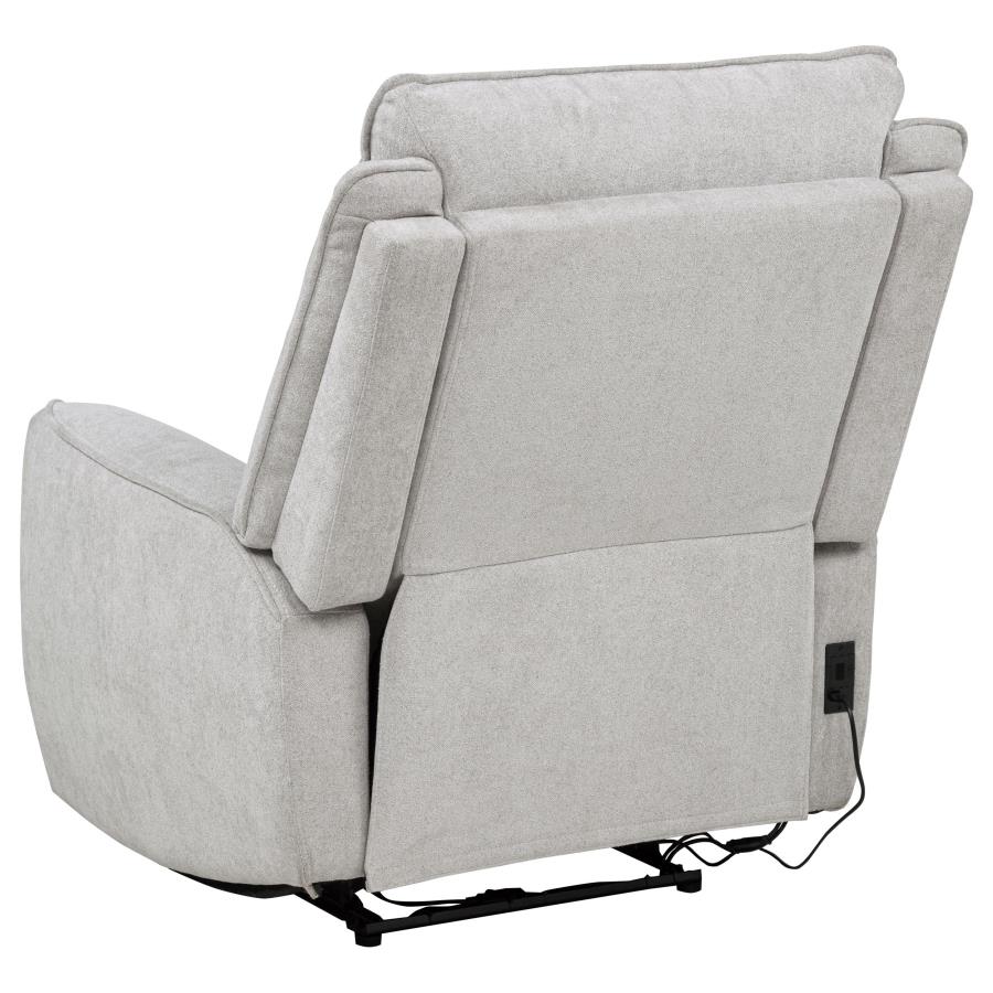 Sylmar Chenille Upholstered Power Recliner Dove Grey - 610523P