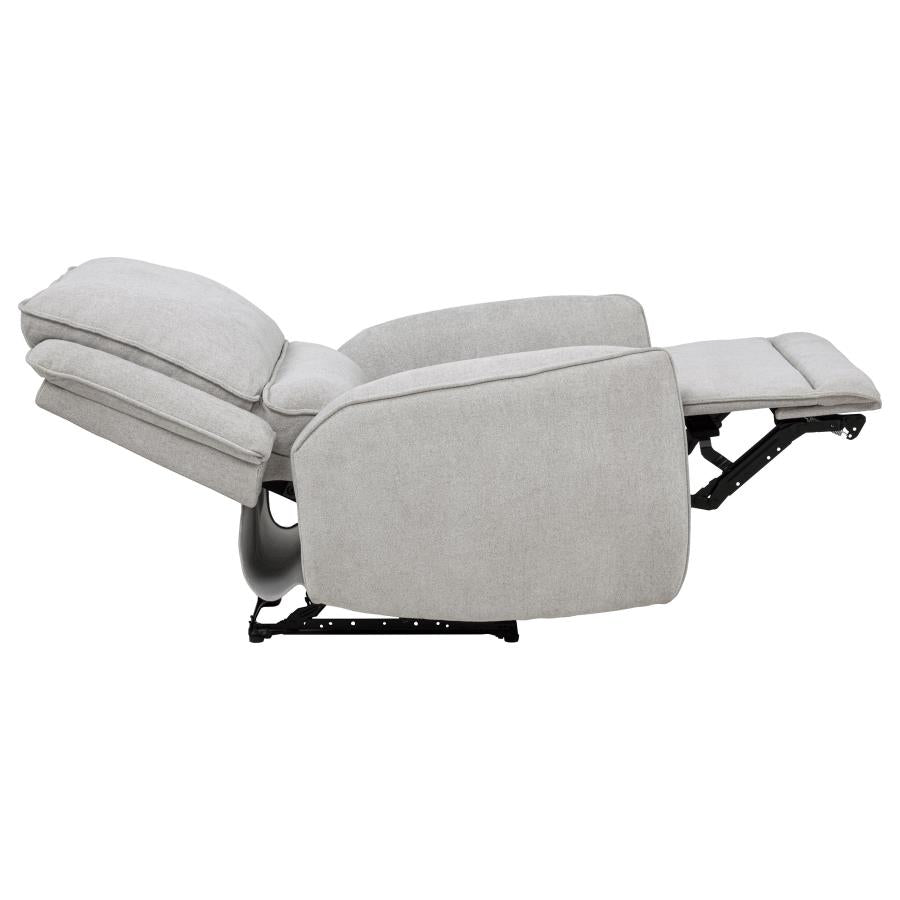 Sylmar Chenille Upholstered Power Recliner Dove Grey - 610523P