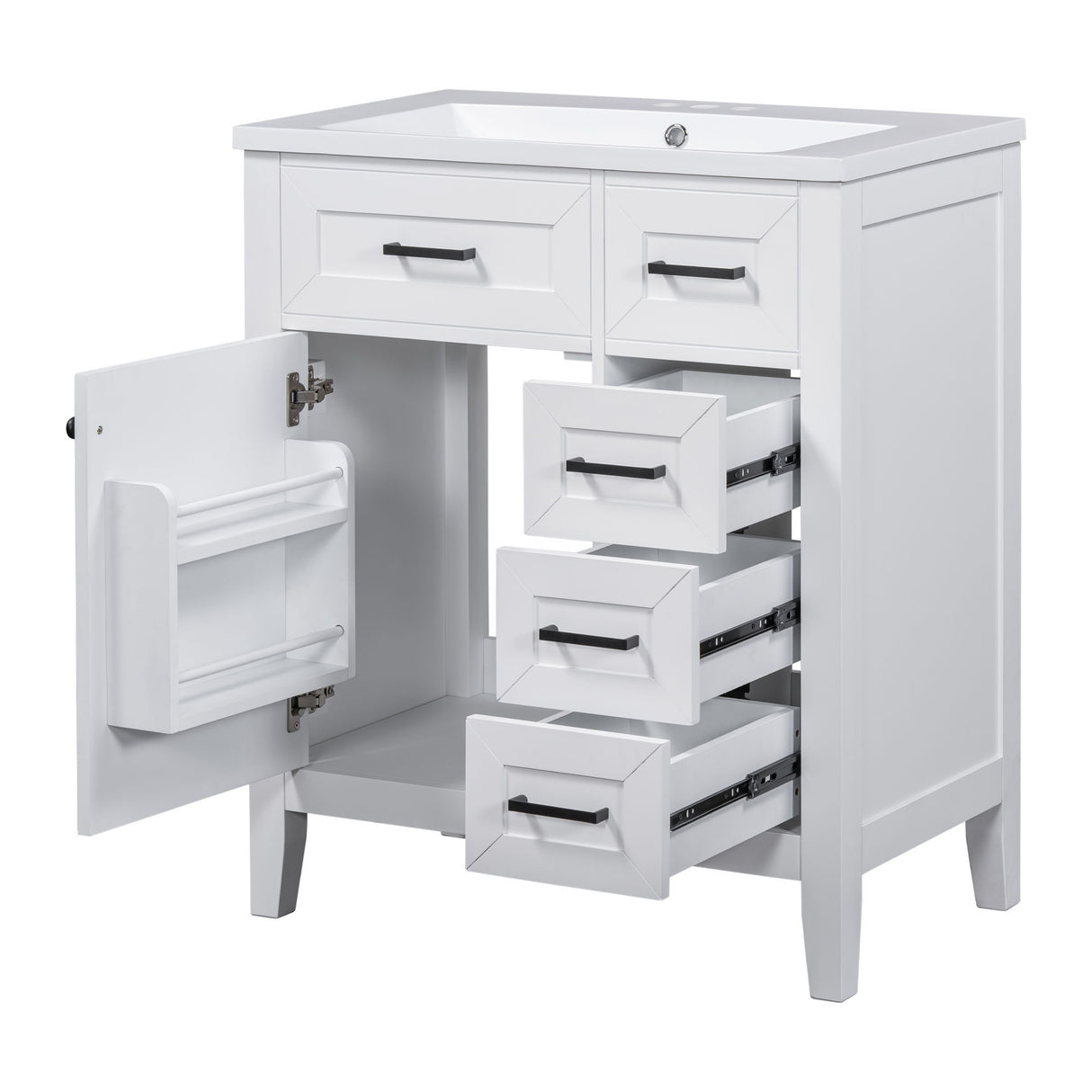 Modern Bathroom Vanity With Sink Combo, 3 Drawers