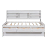 Captain Bed With Built In Bookshelves, 3 Storage Drawers, And Trundle