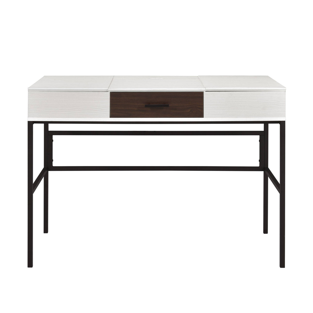 Verster - Writing Desk With USB - Black / Natural