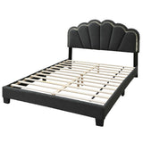 Bed With Floral Design Headboard And Built In LED Lighting