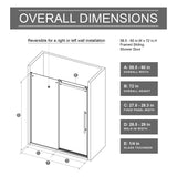 Frameless Shower Door Single Sliding, Adjustable Zinc Roller Rail - Chrome