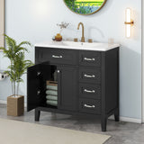 Modern Bathroom Vanity With Sink, Freestanding With Drawers And Doors