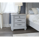 3 Drawer Nightstand With USB - Gray - Wood