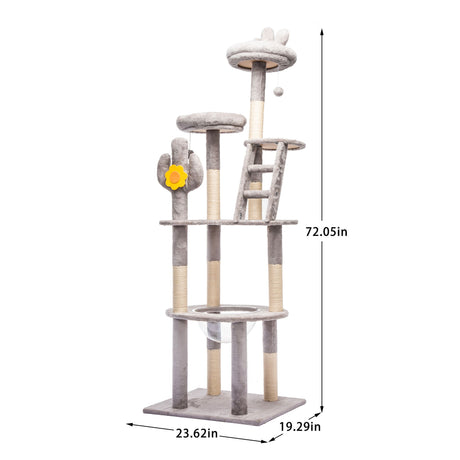 Cactus Cat Tree With Transparent Capsule
