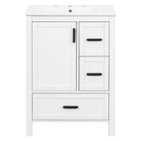 Bathroom Vanity With Sink, Soft-Close Doors, Double-Layer Shelf And 3 Drawers