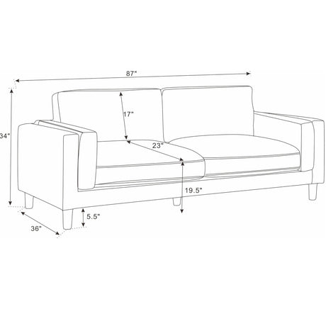 Upholstered Square Arm Sofa - Dark Green