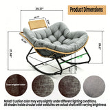 Oversized Papasan Rocking Chair Outdoor With Thick Cushion