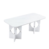 Modern Dining Table With Sleek Hollow-Out Frame And Accents