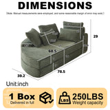 Semi Circular 2 In 1 Sofa Bed With Neck Pillow And Throw Pillows