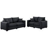 2 Piece Contemporary Style Sofa Set With Matching Pillows