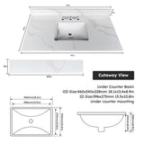 Bathroom Vanity Top With Undermount Sink, 3 Pre Drilled Holes