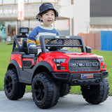 Kids Electric Ride On Car With Remote Control, LEd Lights, Music Player, Swing Function, 4 Wheel Shock Absorption - Red