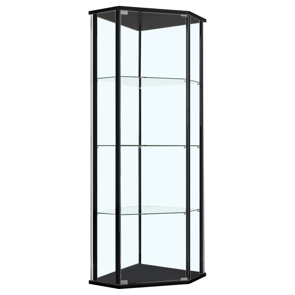 Lysander - 4 Shelf Curio Cabinet With Triangular Silhouette - Black